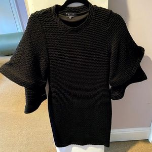 Gracia black puff sleeve dress